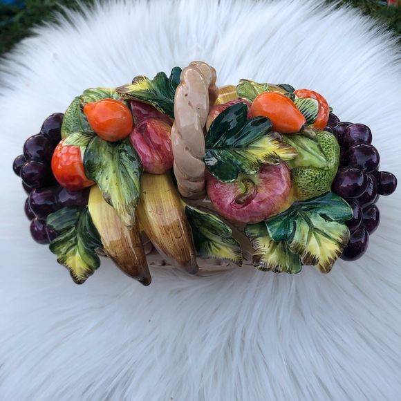 6” porcelain Fruit basket - Picture 2 of 8
